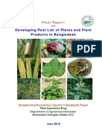 Developing Pest List of Plants and Plant Bangladesh