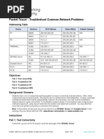 Packet Tracer - Troubleshoot Common Network Problems: Addressing Table