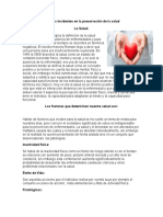 Factores Incidentes en La Preservación de La Salud. Parte de Onacis