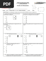 Prueba Fracciones Quinto