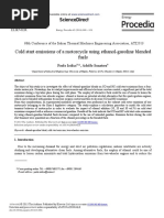 Cold Start Emissions of A Motorcycle Using Ethanol-Gasoline Blended Fuels