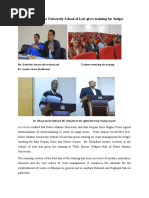 Debre Markos University School of Law Gives Training For Judges