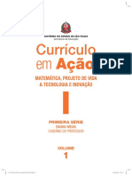 Caderno Do Professor - Ensino Médio 1 Série Matemática Projeto de Vida e Tecnologia e Inovação VERSÃO PRELIMINAR