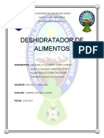 Informe Deshidratadora de Alimentos