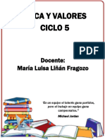 Etica y Valores Ciclo 5 Maria Luisa Liñan