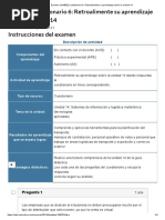 Examen - (AAB02) Cuestionario 6 - Retroalimente Su Aprendizaje Sobre La Unidad 14