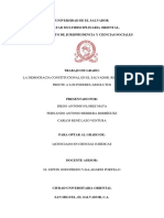 La Democracia Constitucional en El Salvador. Retos y Desafíos Frente A Los Poderes Absolutos - Subsanado PDF