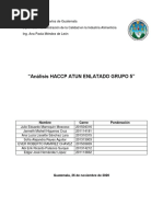 Plan Haccp Atun Enlatado - Grupo 5