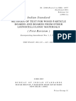 Indian Standard: Methods of Test For Wood Particle Boards and Boards From Other Lignocellulosic Materials