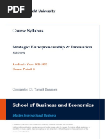 Course Syllabus: School of Business and Economics