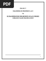 Project Transfer of Property Act On Is Transfer For The Benefit of An Unborn Child Is Valid Transcation