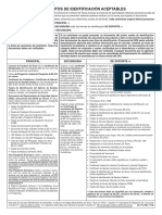 Documentos de Identificación Aceptables: Principal Secundaria de Soporte