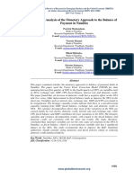 Empirical Analysis of The Monetary Approach To The Balance of Payment in Namibia