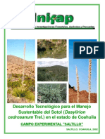 Desarrollo Tecnológico para El Manejo Sustentable Del Sotol (Dasylirion Cedrosanum Trel.) en El Estado de Coahuila.