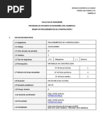 Silabo 2021-II PROCEDIMIENTOS DE CONSTRUCCIÓN I A