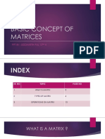 Basic Concept of Matrices