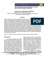 Health System and Organizational Resilience of Public Hospital in Batangas Province