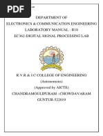 Department of Electronics & Communication Engineering Laboratory Manual - R18 Ec362-Digital Signal Processing Lab