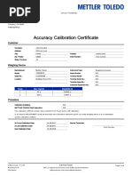 Accuracy Calibration Certificate: Customer