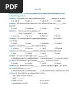 Mark The Letter A, B, C or D On Your Answer Sheet To Indicate The Correct Answer To Each of The Following Questions