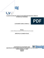 Cuadro de Análisis: Artículos de Investigación en El Área de Interés Del Programa.