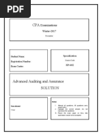 Advanced Auditing and Assurance Dec-17 MCQ With Ans