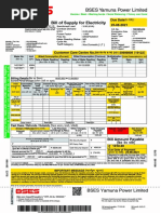 Bill of Supply For Electricity: BSES Yamuna Power Limited