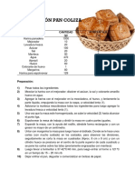 Formulación para Pan Coliza