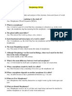 Morphology MCQs