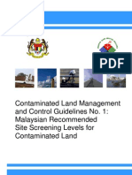 Contaminated Land Management and Control Guidelines No-1 - Malaysian Recommended Site Screening Levels For Contaminated Land