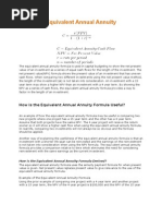 Equivalent Annual Annuity