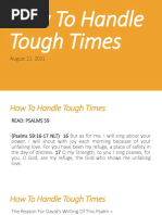 How To Handle Tough Times 8-22-2021