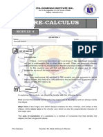 Pre-Calculus: Sto. Domingo Institute Inc