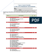 Course Content Schedule For SBL by Sir Muhammad Ashraf Rehman