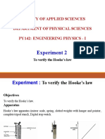 Experiment 2: Faculty of Applied Sciences Department of Physical Sciences Py142: Engineering Physics - I