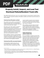 Properly Install, Inspect, and Load Test Overhead Patient/Resident Track Lifts