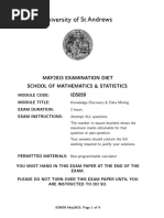 May2015 Examination Diet School of Mathematics & Statistics ID5059