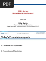 2021 Spring Model Predictive Control: Bilal Sadiq