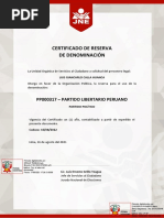 Certificado de Reserva