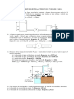 LISTA DE EXERCiCIOS BOMBAS TURBINAS E PERDA DE CARGA