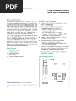 DS18B20 Programmable Resolution 1-Wire Digital Thermometer: General Description Benefits and Features