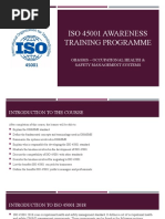 ISO 45001 Awareness Training Programme