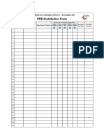 PPE Distribution Form: Civil Work Geothermal Project - Belawan Ijen