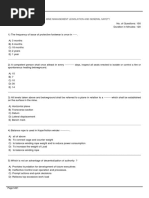 Question Paper & Key of Second Class Unrestricted Under MMR - Mine Management Legislation and General Safety