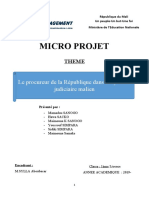 Micro Projet: Le Procureur de La République Dans Le Système Judiciaire Malien