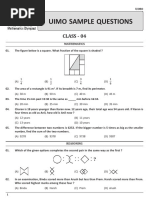 Class - 4 - UIMO - Sample Questions With KEY & Sol.