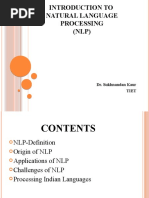 Introduction To Natural Language Processing (NLP) : Dr. Sukhnandan Kaur Tiet