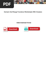 Domain and Range Functions Worksheets With Answers