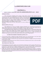 Chapter 1, 2 and 3 (History) Bls LLB: Chapter No. 1 East India Company and Its Administration (1757 - 1857)