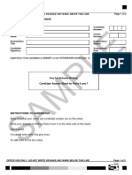 A2 Key For Schools Writing Sample Answer Sheet